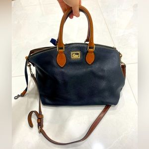 Dooney & Bourke crossbody satchel, Black and Cognac
